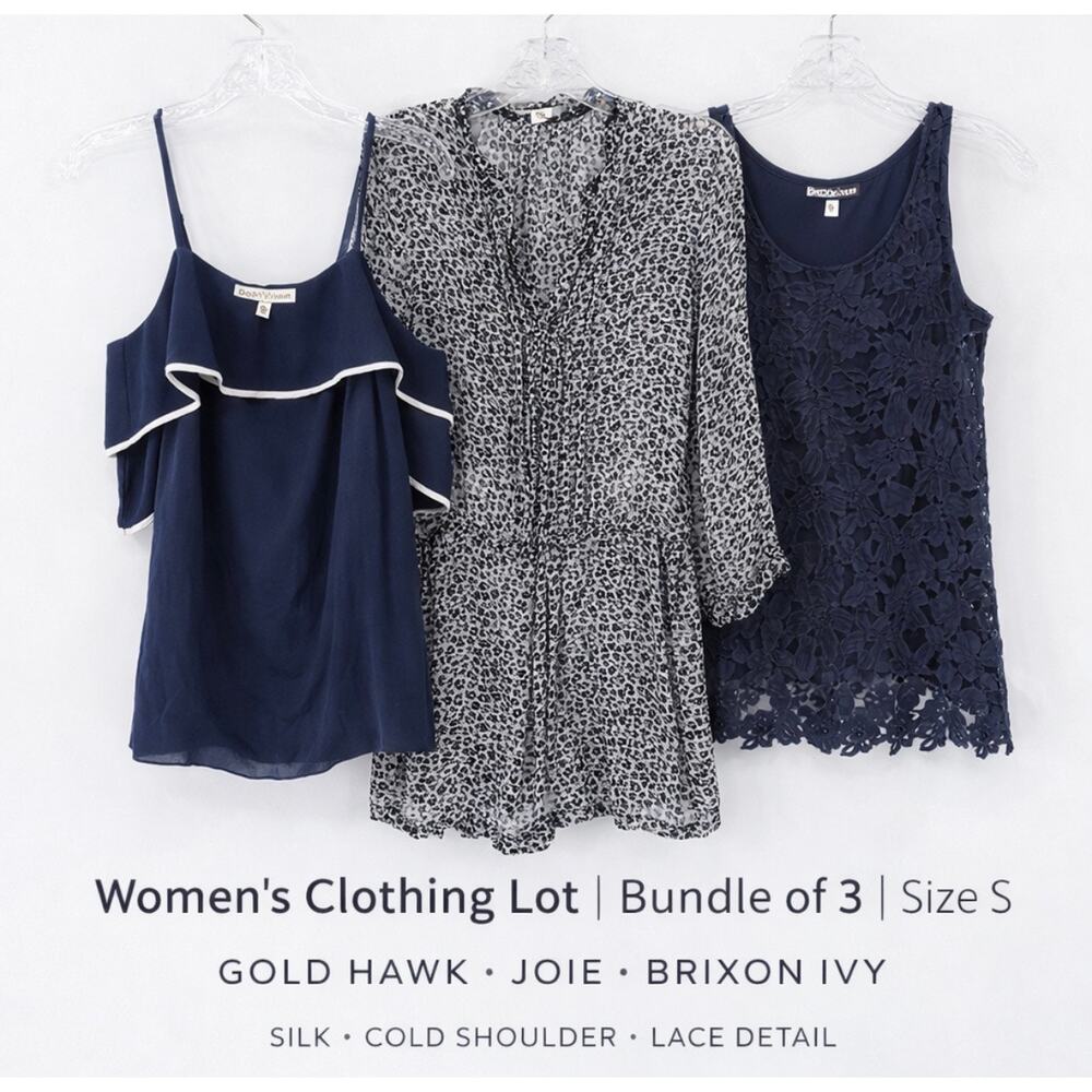 Women’s Clothing Lot 3 Joie Silk Romper Gold Hawk Brixon Ivy S Boho